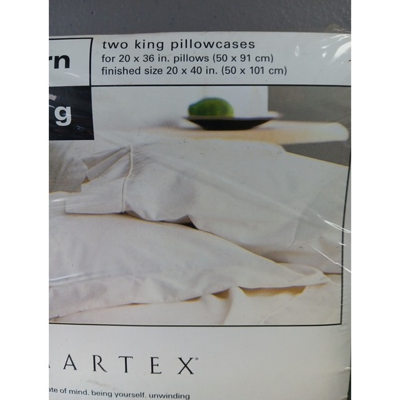 Martex Pillowcases Set of 2 KING Forest Green Cotton Farmhouse NOS Cottage NEW - Picture 4 of 4